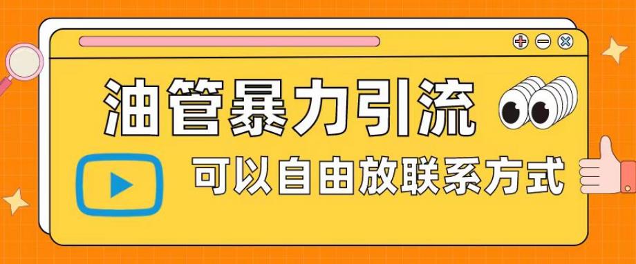 【副业项目6166期】油管暴力引流，可以自由放联系方式【揭秘】-荔枝网络