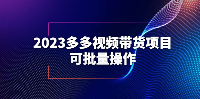 【副业项目6266期】2023多多视频带货项目，可批量操作【保姆级教学】-荔枝网络