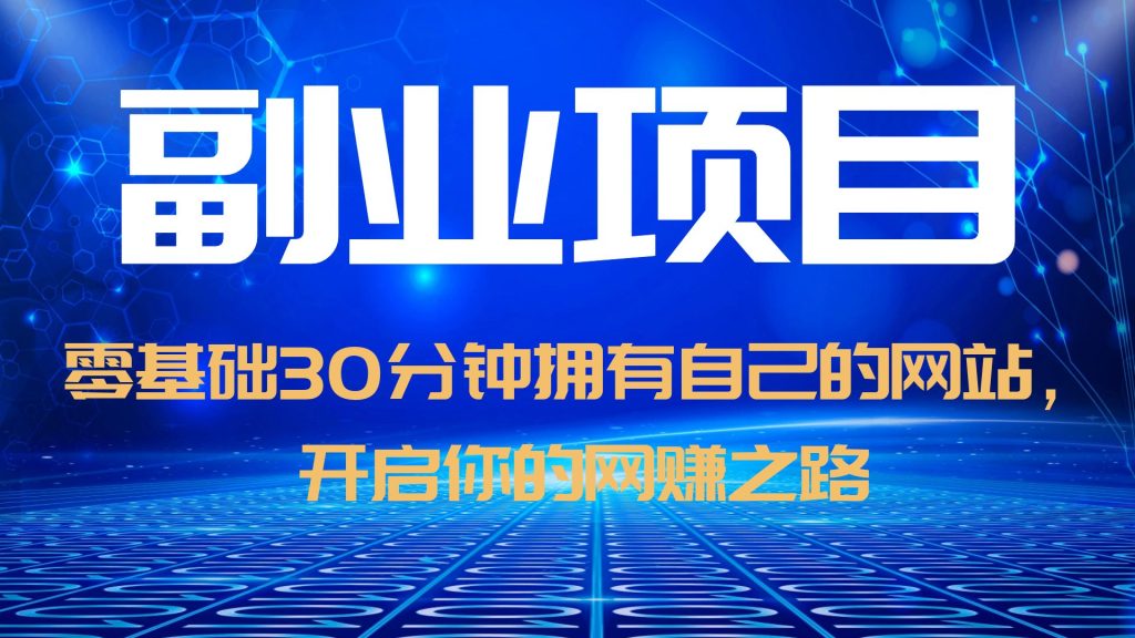 【副业项目6250期】零基础30分钟拥有自己的网站，日赚1000+，开启你的网赚之路（教程+源码）-荔枝网络