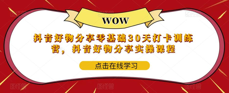【副业项目6003期】抖音好物分享0基础30天-打卡特训营，抖音好物分享实操课程-荔枝网络