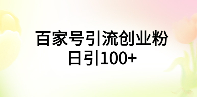 【副业项目6009期】百家号引流创业粉日引100+有手机电脑就可以操作-荔枝网络