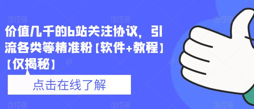 【副业项目6546期】价值几千的b站关注协议，引流各类等精准粉【软件+教程】-荔枝网络