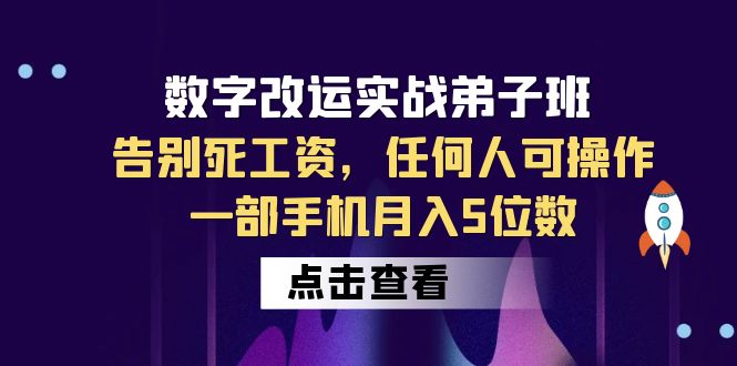 【副业项目6430期】数字 改运实战弟子班：告别死工资，任何人可操作，一部手机月入5位数-荔枝网络