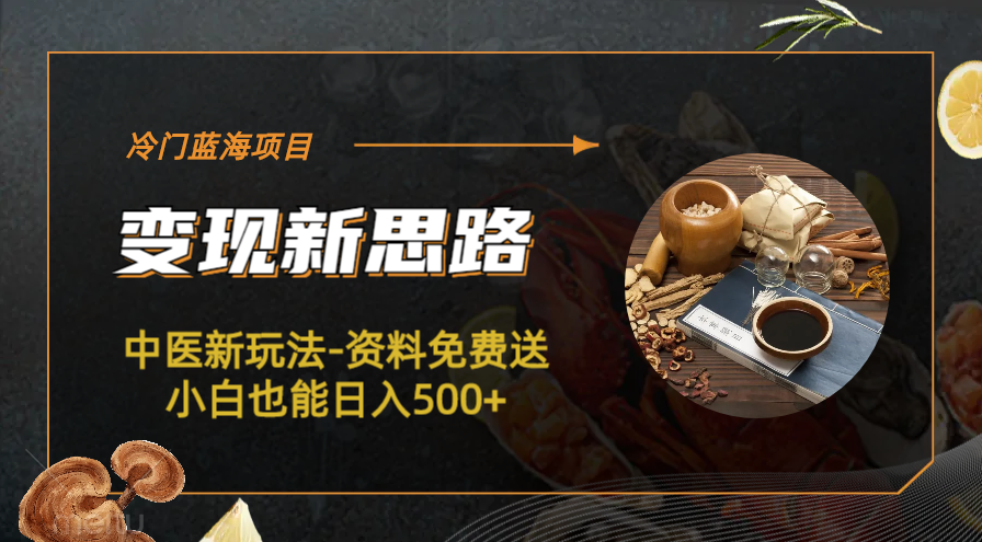 【副业项目6563期】冷门蓝海项目-中医新玩法-资料免费送小白也能日入500+-荔枝网络