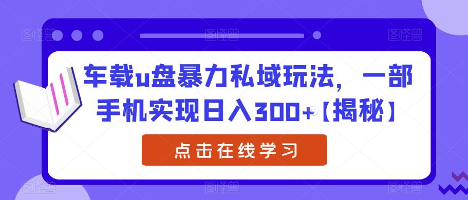 【副业项目6441期】车载u盘暴力私域玩法，一部手机实现日入300+【揭秘】-荔枝网络