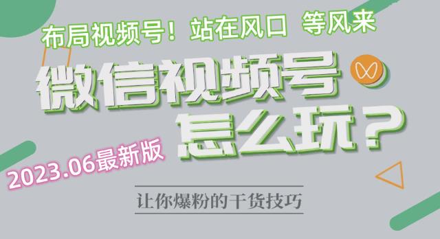 【副业项目6445期】2023.6视频号最新玩法讲解，布局视频号，站在风口上-荔枝网络