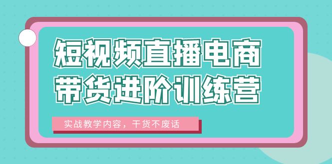 【副业项目6485期】短视频直播电商带货进阶训练营：实战教学内容，干货不废话！-荔枝网络
