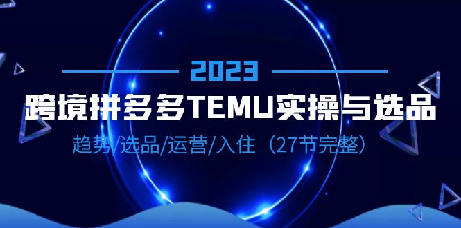 【副业项目6708期】2023跨境·拼多多·TEMU实操与选品，趋势·选品·运营·入住（27节完整）-荔枝网络