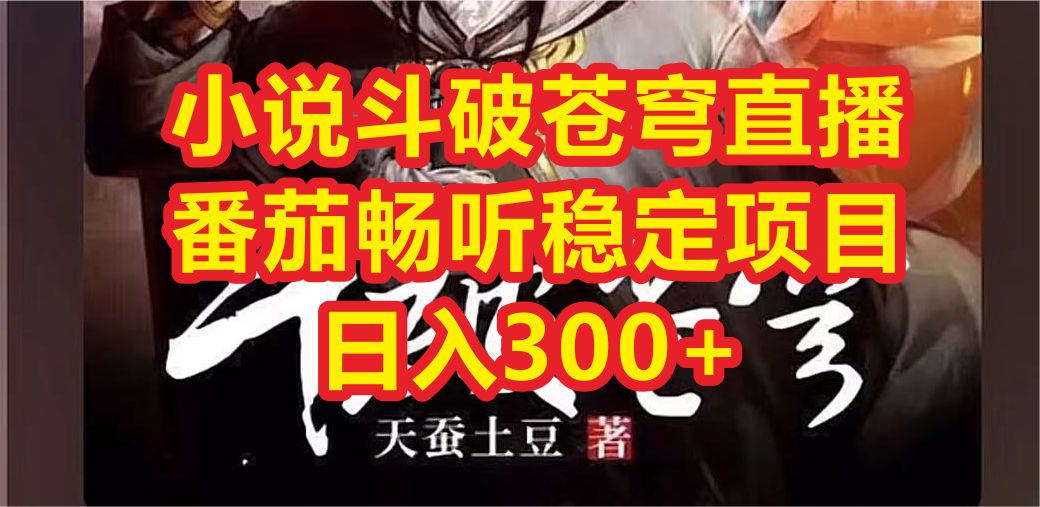 【副业项目6787期】小说斗破苍穹直播，番茄畅听日入300+稳定项目-荔枝网络