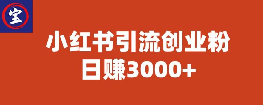 【副业项目6676期】宝哥小红书引流创业粉，日赚3000+【揭秘】-荔枝网络