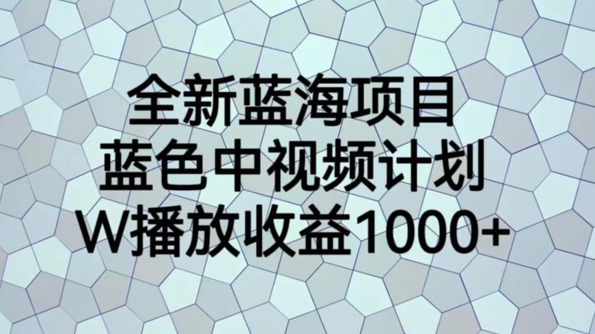 【副业项目6878期】全新蓝海项目，蓝色中视频计划，1W播放量1000+【揭秘】-荔枝网络