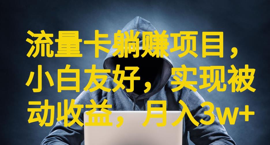 【副业项目6842期】流量卡躺赚项目，小白友好，开设后台，实现被动收益，只要出卡，就能一直赚钱，利润高昂【揭秘】-荔枝网络