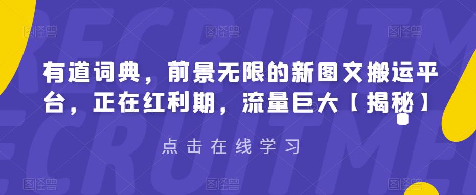 【副业项目6843期】有道词典，前景无限的新图文搬运平台，正在红利期，流量巨大【揭秘】-荔枝网络