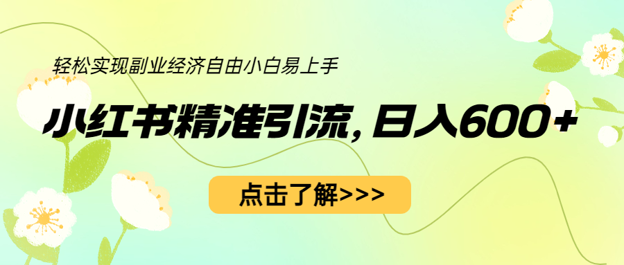 【副业项目6650期】小红书精准引流，小白日入600+，轻松实现副业经济自由（教程+1153G资源）-荔枝网络