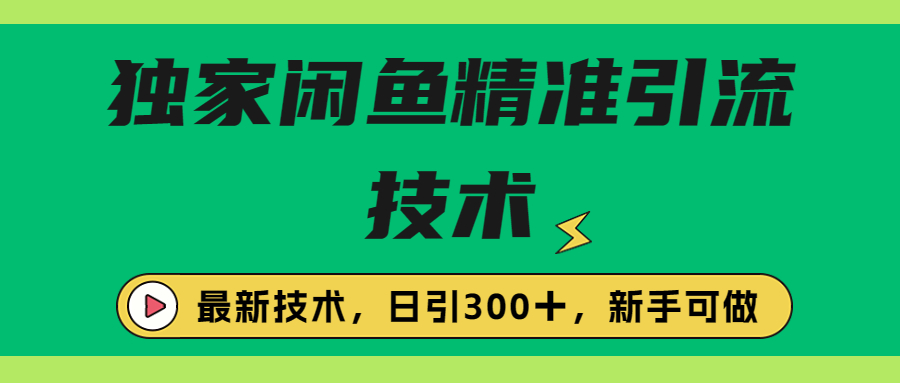 【副业项目6912期】独家闲鱼引流技术，日引300＋实战玩法-荔枝网络