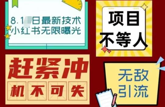 【副业项目7166期】最新小红书最新引流技术无限曝光，亲测单账号日引精准粉100+无压力（脚本＋教程）-荔枝网络