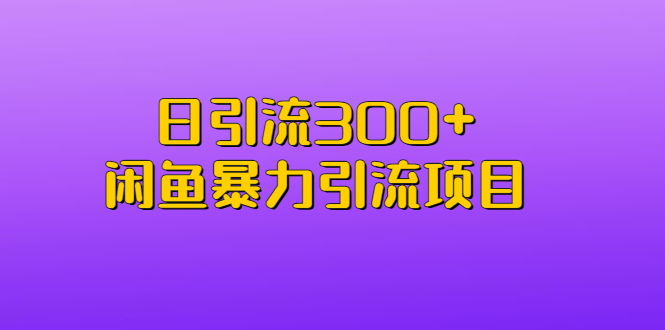 【副业项目6983期】日引流300+闲鱼暴力引流项目-荔枝网络