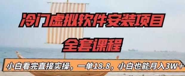 【副业项目6919期】冷门虚拟软件安装项目，一单18.8，小白也能月入3W＋-荔枝网络