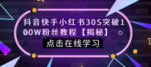 【副业项目6923期】教你一招，抖音、快手、小红书30S突破100W粉丝，保姆级教程，亲测有效-荔枝网络