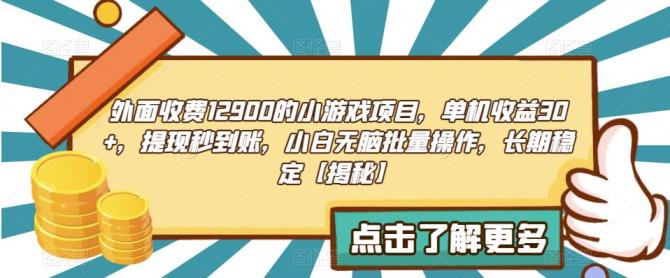 【副业项目6934期】收费12900的小游戏项目，单机收益30+，独家养号方法-荔枝网络
