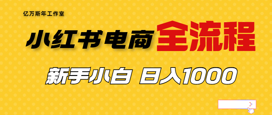 【副业项目7042期】收费4988的小红书无货源电商从0-1全流程，日入1000＋-荔枝网络