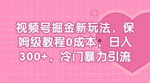 【副业项目7045期】视频号掘金新玩法，保姆级教程0成本，日入300+，冷门暴力引流-荔枝网络