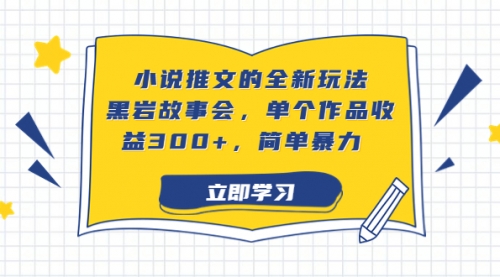 【副业项目7080期】小说推文的全新玩法，黑岩故事会，单个作品收益300+，简单暴力-荔枝网络