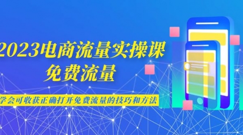 【副业项目7083期】2023电商流量实操课-免费流量，学会可收获正确打开免费流量的技巧和方法-荔枝网络