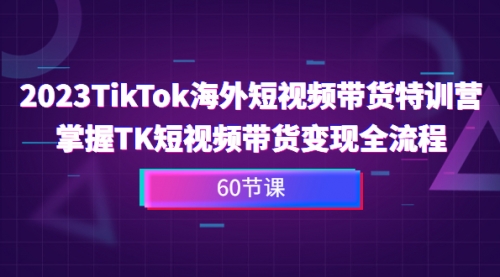 【副业项目7093期】2023-TikTok海外短视频带货特训营-荔枝网络