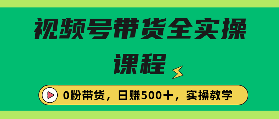 【副业项目6927期】收费1980的视频号带货保姆级全实操教程,0粉带货-荔枝网络