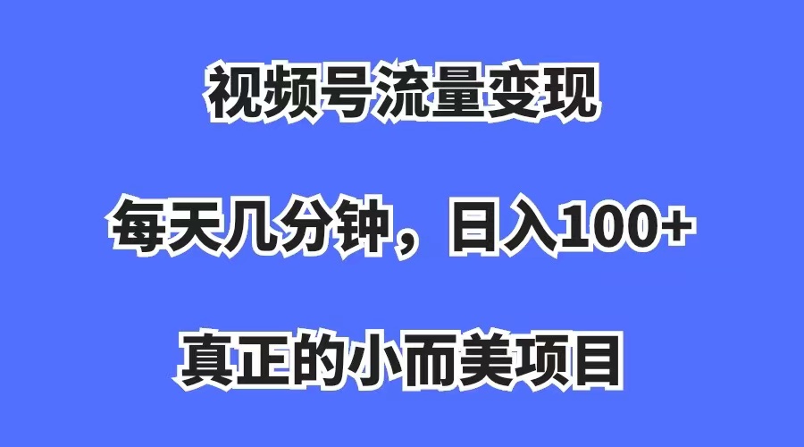 【副业项目7352期】视频号流量变现，每天几分钟，收入100+，真正的小而美项目-荔枝网络