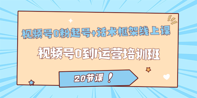 【副业项目7445期】视频号·0粉起号+话术框架线上课：视频号0到1运营培训班（20节课）-荔枝网络