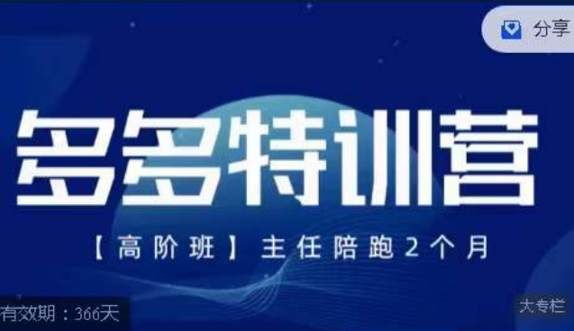 【副业项目7488期】纪主任·多多特训营高阶班，拼多多最新玩法技巧落地实操-荔枝网络
