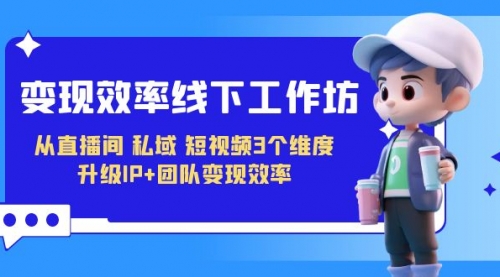 【副业项目7241期】变现-效率线下工作坊，从直播间、私域、短视频3个维度 升级IP+团队变现效率-荔枝网络