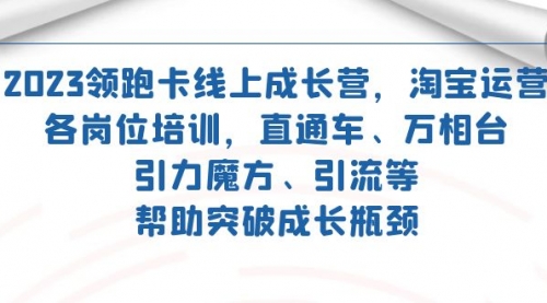【副业项目7677期】2023领跑·卡 线上成长营 淘宝运营各岗位培训 直通车 万相台 引力魔方 引流-荔枝网络