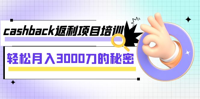 【副业项目8065期】cashback返利项目培训：轻松月入3000刀的秘密-荔枝网络