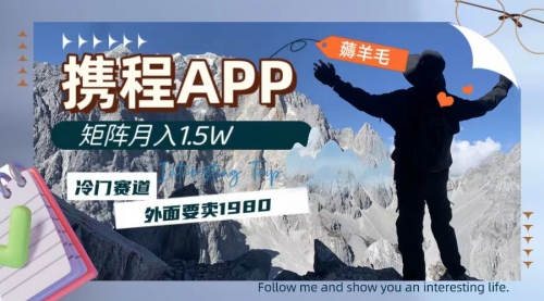 【副业项目8046期】携程APP薅羊毛，外面卖1980的冷门赛道，矩阵月入1.5w-荔枝网络