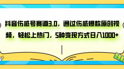 【副业项目8116期】抖音伤感号赛道3.0，通过伤感爆款原创视频，轻松上热门，5种变现日入1000+-荔枝网络