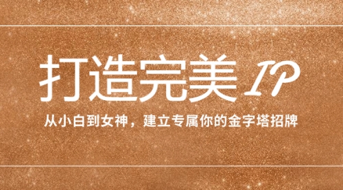 【副业项目8204期】打造完美IP:从小白到女神,建立专属你的金字塔招牌(15节课)-荔枝网络