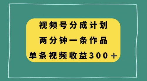 【副业项目8229期】视频号分成计划，两分钟一条作品，单视频收益300+-荔枝网络