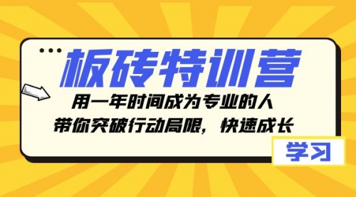 【副业项目8289期】板砖特训营,用一年时间成为专业的人,带你突破行动局限,快速成长-荔枝网络