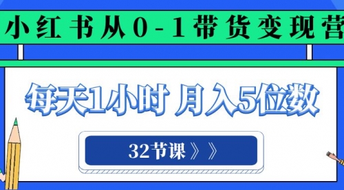 【副业项目8315期】小红书 0-1带货变现营，每天1小时，轻松月入5位数（32节课）-荔枝网络