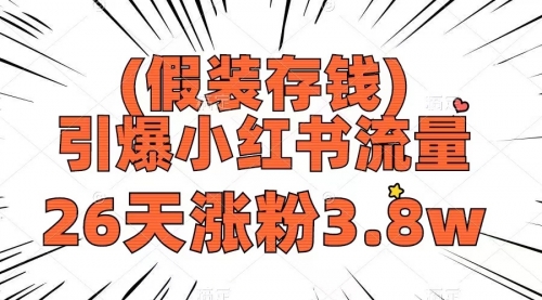 【副业项目8407期】假装存钱,引爆小红书流量, 26天涨粉3.8w-荔枝网络