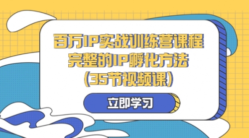 【副业项目8430期】百万IP实战训练营课程,完整的IP孵化方法(35节视频课)-荔枝网络