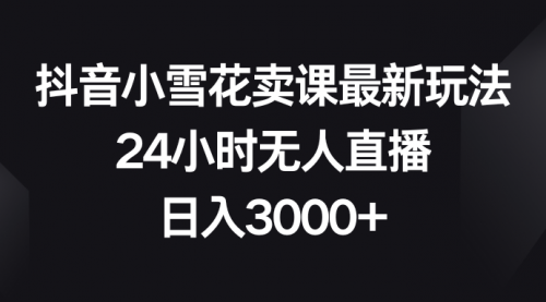 【副业项目8485期】抖音小雪花卖课最新玩法，24小时无人直播-荔枝网络