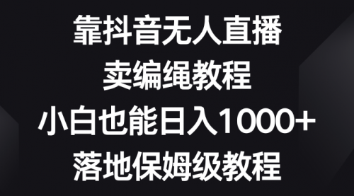 【副业项目8580期】靠抖音无人直播，卖编绳教程，小白也能日入1000+-荔枝网络