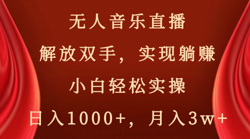 【副业项目8647期】无人音乐直播，解放双手，实现躺赚，小白轻松实操，日入1000+，月入3w+-荔枝网络