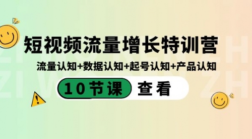 【副业8734期】短视频流量增长特训营：流量认知+数据认知+起号认知+产品认知-荔枝网络