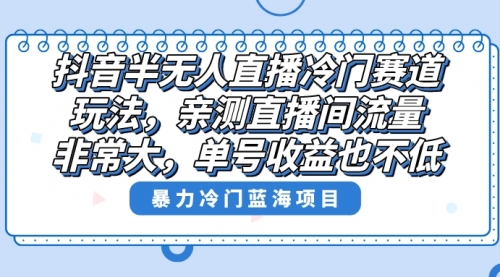 【副业8732期】抖音半无人直播冷门赛道玩法，直播间流量非常大，单号收益也不低！-荔枝网络