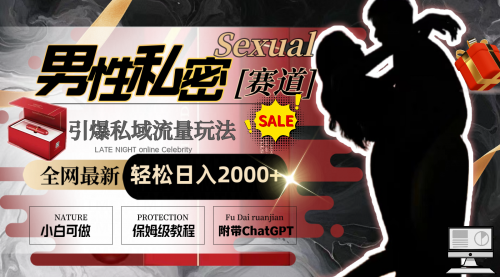 【副业8789期】全网最新男性私密赛道玩法，引爆私域流量，轻松日入2000+-荔枝网络